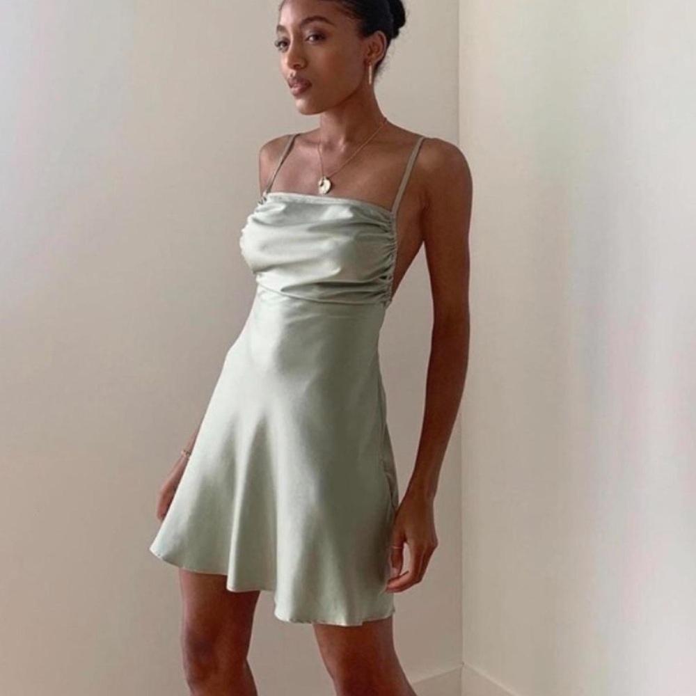 Danielle Bernstein Sage Mini Slip Dress